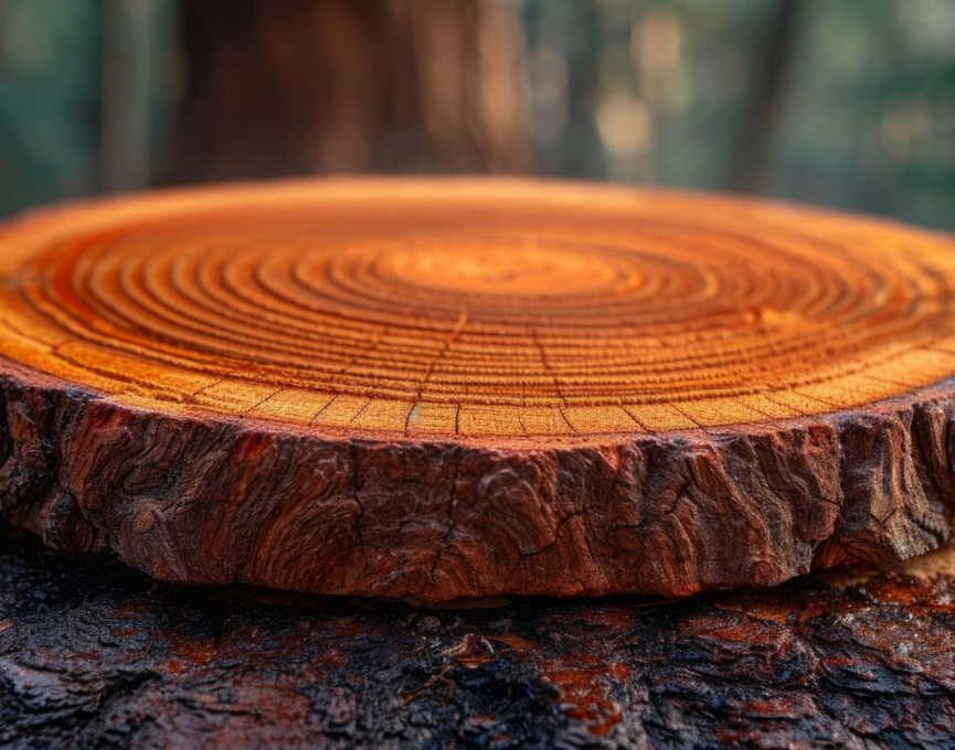 Tree stump ground down through a stump grinding process